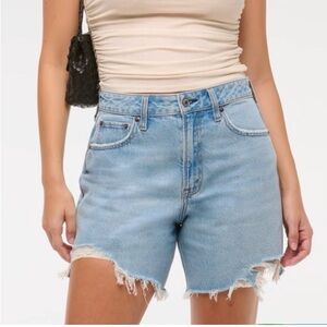 Abercrombie & Fitch Light Blue Distressed Jean Shorts